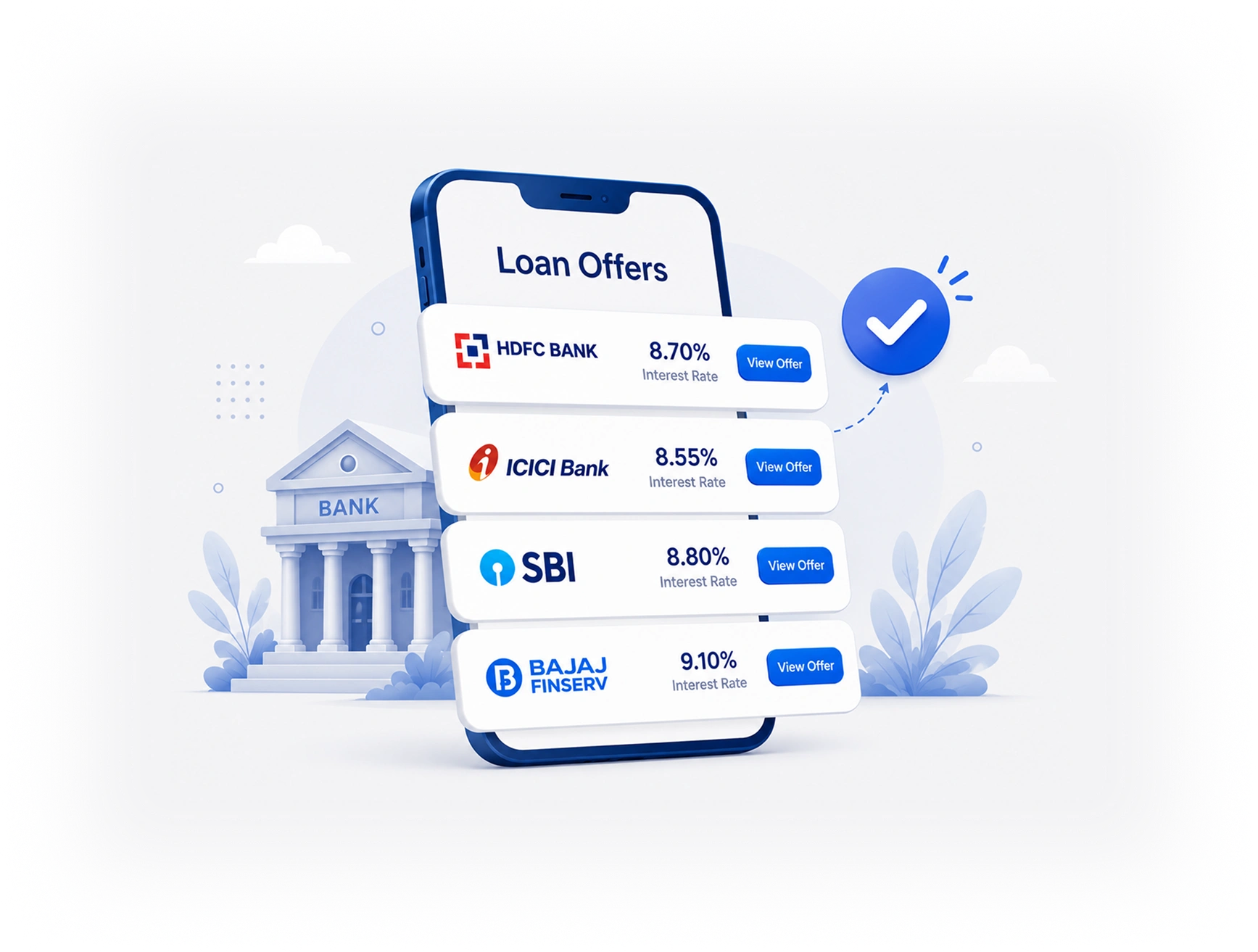 Compare car loan offers from top banks on your phone